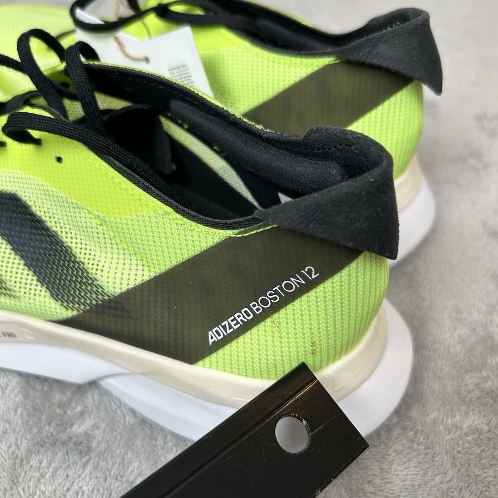 Adidas Adizero Boston 12 running shoe in the "Lucid Lemon Black" Men's Size 9.5 - Picture 16 of 16